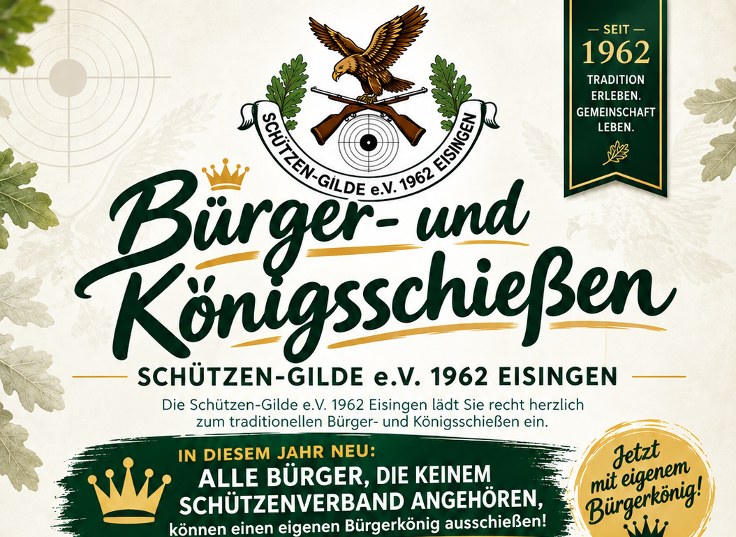Veranstaltungsplakat Bürger- und Königsschießen