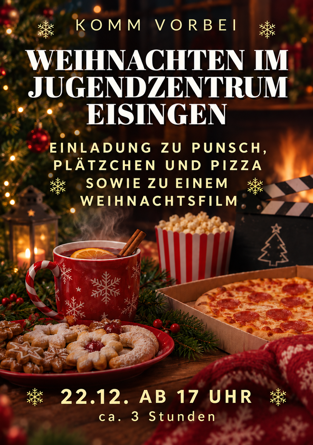 Veranstaltungsplakat Weihnachtsfeier Jugendzentrum