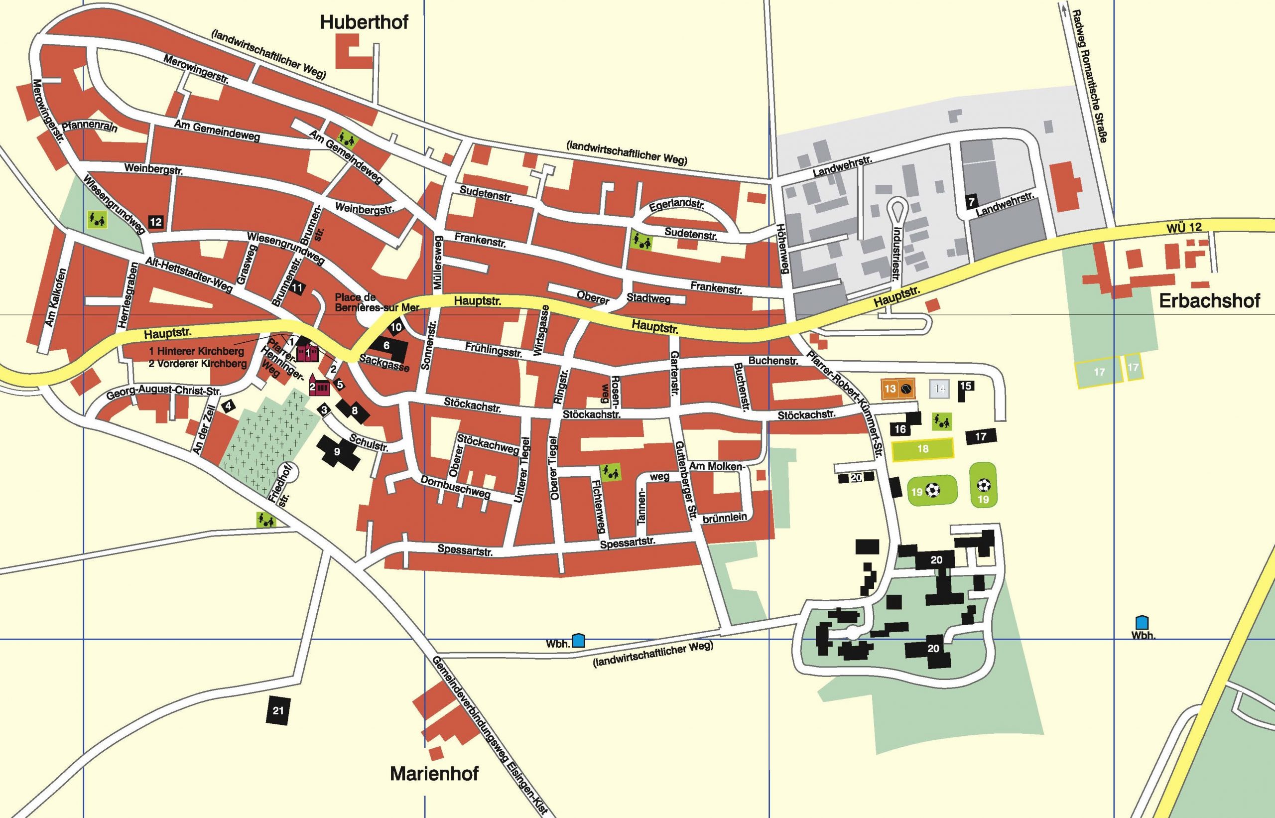 Ortsplan der Gemeinde Eisingen