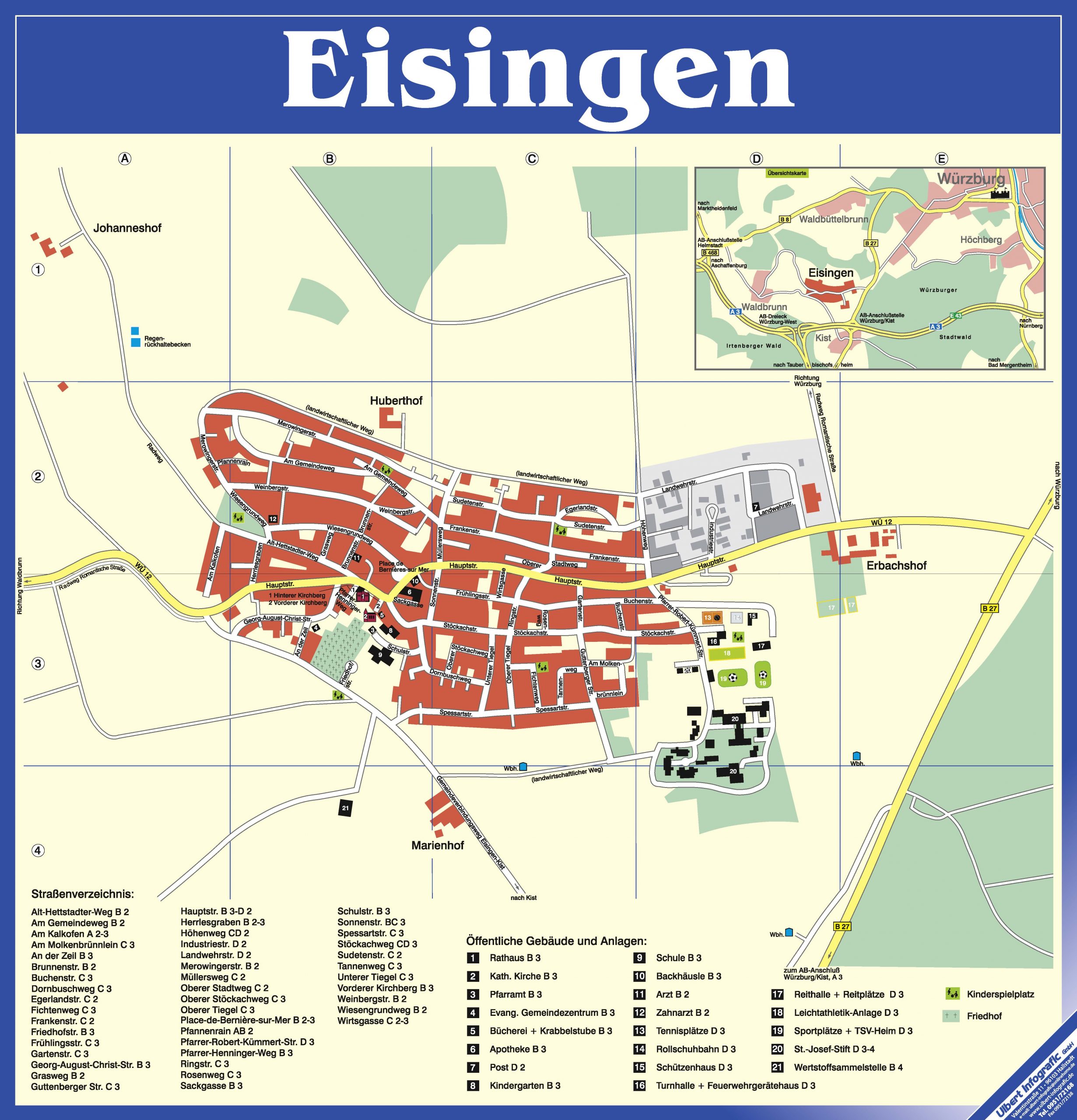 Ortsplan der Gemeinde Eisingen